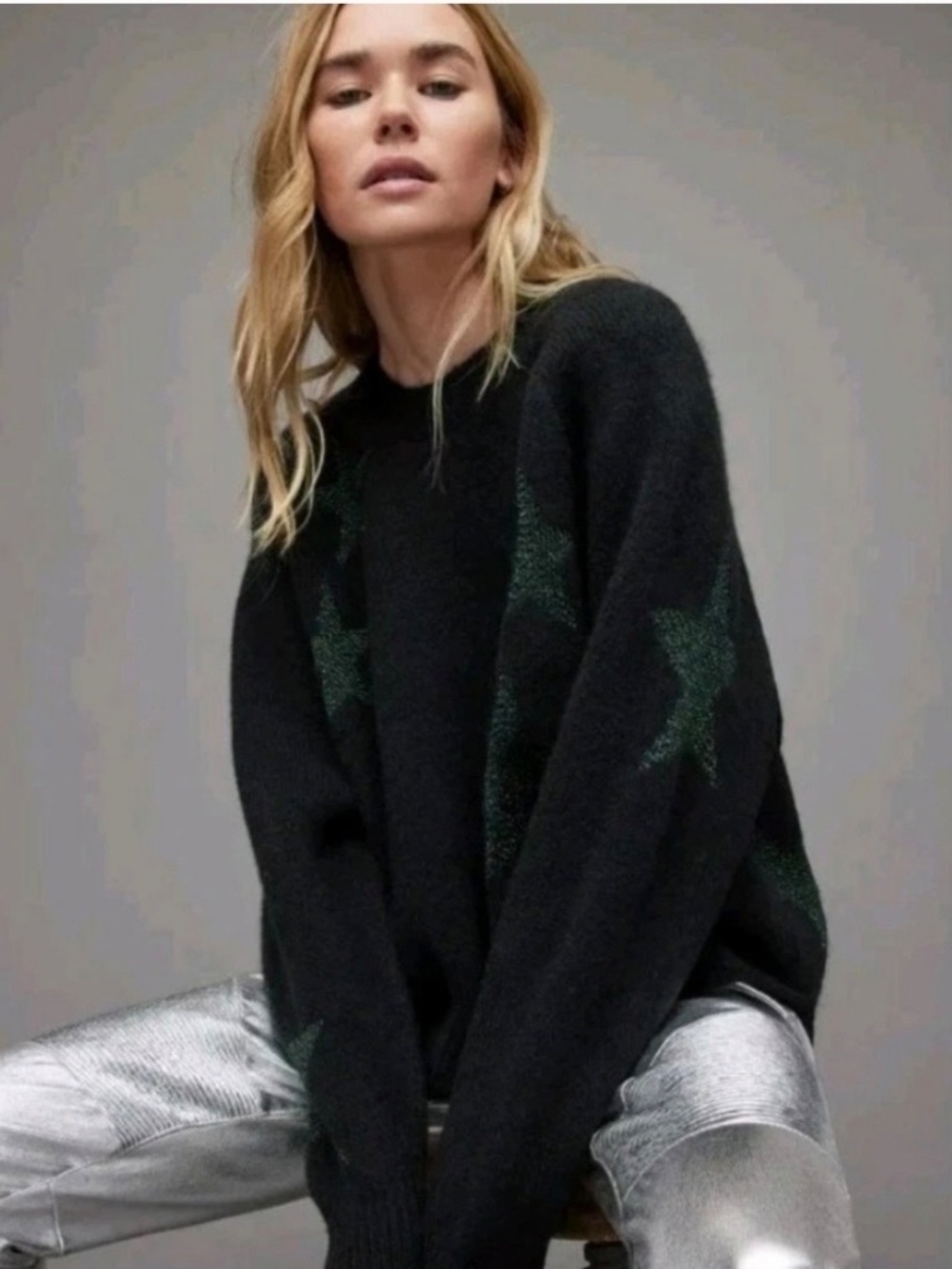 AllSaints Star Intarsia Crew Neck Sweater - Picture 3 of 11